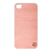 【iPhone4S/4 ケース】Real wood case Vivid Amapa Pink White