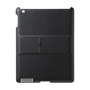【iPad(第3世代/第4世代) ケース】iPadハードスタンドカバー(ブラック)