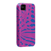 【iPhone ケース】Case-Mate iPhone 4S / 4 Hybrid Tough Case, ”I Make My Case” Pink Ocelot/Liner Royal Blue (286c)