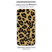 【iPhone4S/4 ケース】BADSMAKESGOODS レザーカバー (Fur-CheetahBeige)