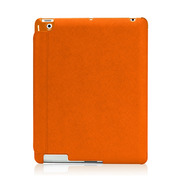 【iPad(第3世代/第4世代) iPad2 ケース】LeatherLook with Front cover for iPad (第3世代)/iPad 2 オレンジ