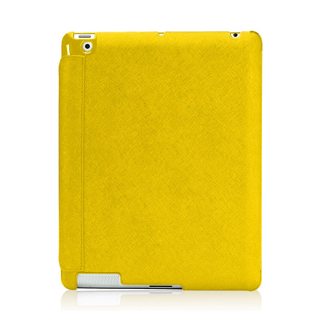 【iPad(第3世代/第4世代) iPad2 ケース】LeatherLook with Front cover for iPad (第3世代)/iPad 2 イエロー
