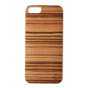 【iPhoneSE(第1世代)/5s/5 ケース】Real wood case Genuine Zebrano ホワイトフレーム