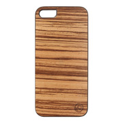 【iPhoneSE(第1世代)/5s/5 ケース】Real wood case Genuine Zebrano ブラックフレーム
