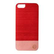【iPhoneSE(第1世代)/5s/5 ケース】Real wood case Harmony Little peach ホワイトフレーム