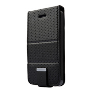 【iPhoneSE(第1世代)/5s/5 ケース】Folder Case Upper Polka Black/Black