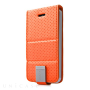 【iPhoneSE(第1世代)/5s/5 ケース】Folder Case Upper Polka Orange/Grey
