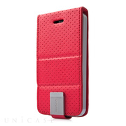 【iPhoneSE(第1世代)/5s/5 ケース】Folder Case Upper Polka Red/Grey