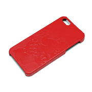 【iPhoneSE(第1世代)/5s/5 ケース】ディズニー iPhone5s/5用レザーケース(型押しタイプ) ミニーシルエット 赤革