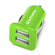 Dual USB Car Charger (Green)