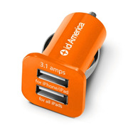 Dual USB Car Charger (Orange)
