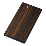 【XPERIA Z スキンシール】WOODEN PLATE for Xperia Z 黒檀