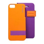 【iPhoneSE(第1世代)/5s/5 ケース】Smart Folder Case Sider Belt： Purple/Orange