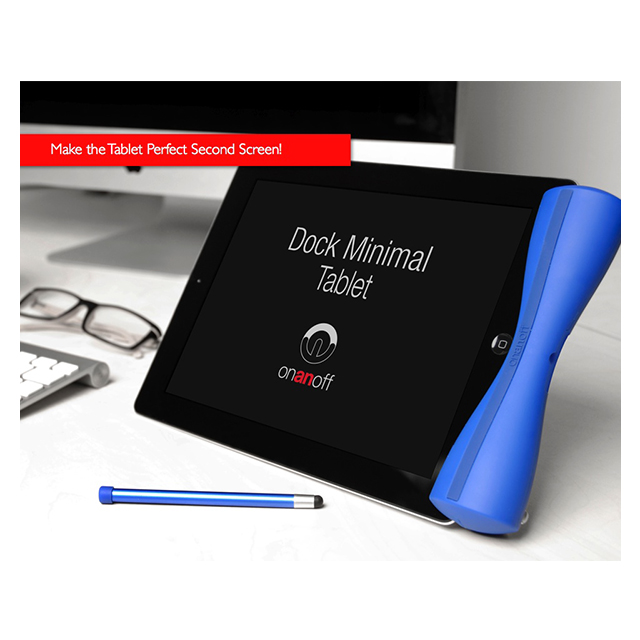 iPad / Kindle / Nexus / GALAXY タブレット用タッチペン内蔵のスタンド Universal Dock Minimal ブルーサブ画像