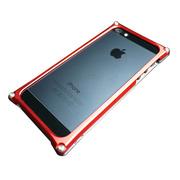 【iPhone5s/5 ケース】Smart HYBRID (Silver2×Red)
