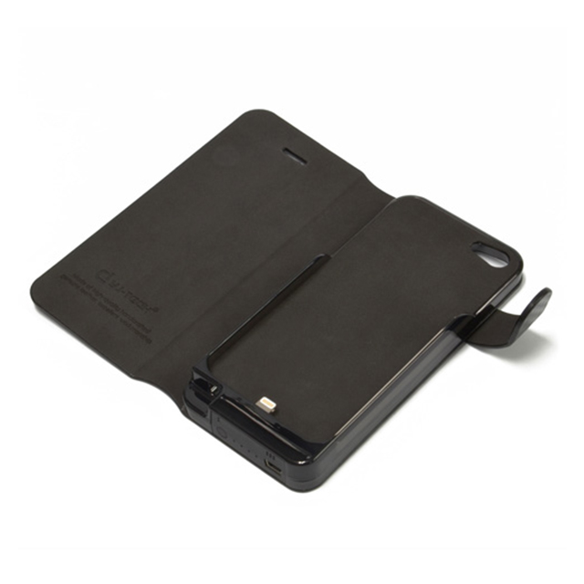【iPhone5s/5 ケース】Leather Battery Case (ブラック スクウェア)サブ画像