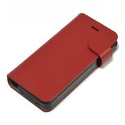 【iPhone5s/5 ケース】Leather Battery Case (レッド)