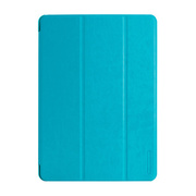 【iPad(9.7inch)(第5世代/第6世代)/iPad Air(第1世代) ケース】LeatherLook SHELL with Front cover Sky Blue