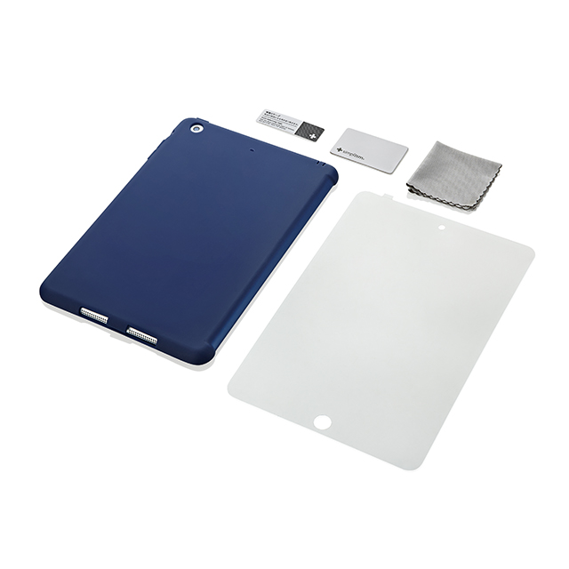 【iPad mini3/2/1 ケース】スマートカバー対応 抗菌シリコンケースセット(ネイビー)サブ画像