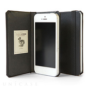 【iPhone5s/5 ケース】DODOcase ハードカバーブックスタイルケース Black Moroccon Exterior with Charcoal Interior ブラック/チャコール