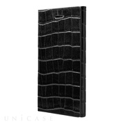 【iPhone5s/5 ケース】Crocodile type Leather Case ブラック