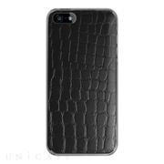 【iPhoneSE(第1世代)/5s/5 ケース】IC-COVER Leather (レザー調ブラック)