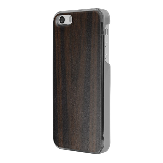 【iPhoneSE(第1世代)/5s/5 ケース】IC-COVER Wood (木目調エボニー)サブ画像