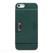 【iPhoneSE(第1世代)/5s/5 ケース】D6 Italian Minerva Box Leather Card Pocket Bar (オリーブ)
