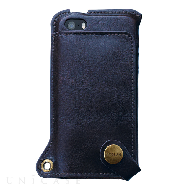 【iPhone5s/5 ケース】BZGLAM Wearable Leather Cover ネイビー