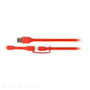 DUO SYNCABLE - MICRO/LIGHTNING - USB/1M RED