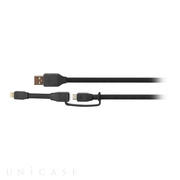 DUO SYNCABLE - MICRO/LIGHTNING - USB/1M BLACK