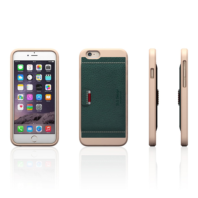 【iPhone6 ケース】D6 Italian Minerva Box Leather Card Pocket Bar (オリーブ)サブ画像