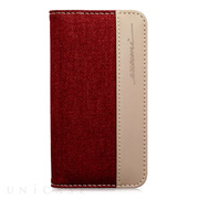 【iPhone6s Plus/6 Plus ケース】Fashion Wallet Twilled Denim Red