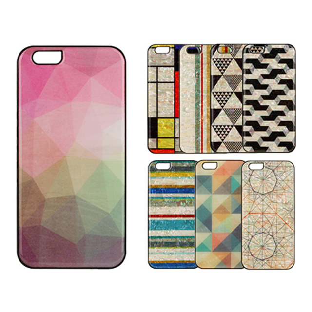 【iPhone6s/6 ケース】天然貝ケース (Mondrian/ブラックフレーム)サブ画像