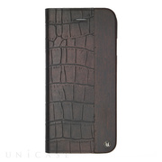 【iPhone6s/6 ケース】Wooden Case with Maxi Croc Brown