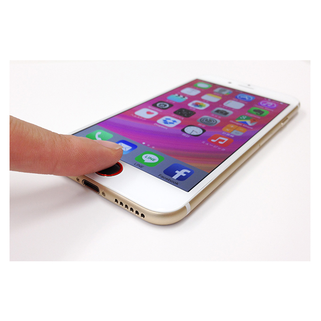 iCharm Home Button Accessory Aluminium Ring for iPhone ホワイト×ブラックサブ画像