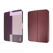 【iPad mini3/2/1 ケース】Dual Face Flip Case SYKES MIX Purple Checker/Metallic Red