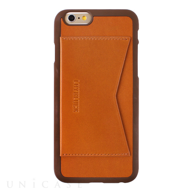 【iPhone6s/6 ケース】Leather Pocket Bar (キャメルブラウン)