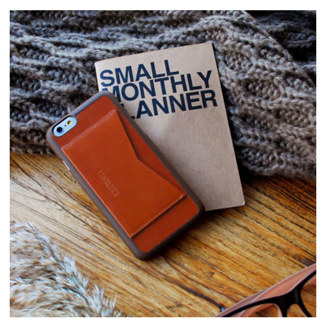 【iPhone6s/6 ケース】Leather Pocket Bar (モカブラウン)サブ画像