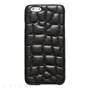 【iPhone6s/6 ケース】Croco Quilting Bar (ブラック)