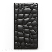 【iPhone6s/6 ケース】Croco Quilting Diary (ブラック)