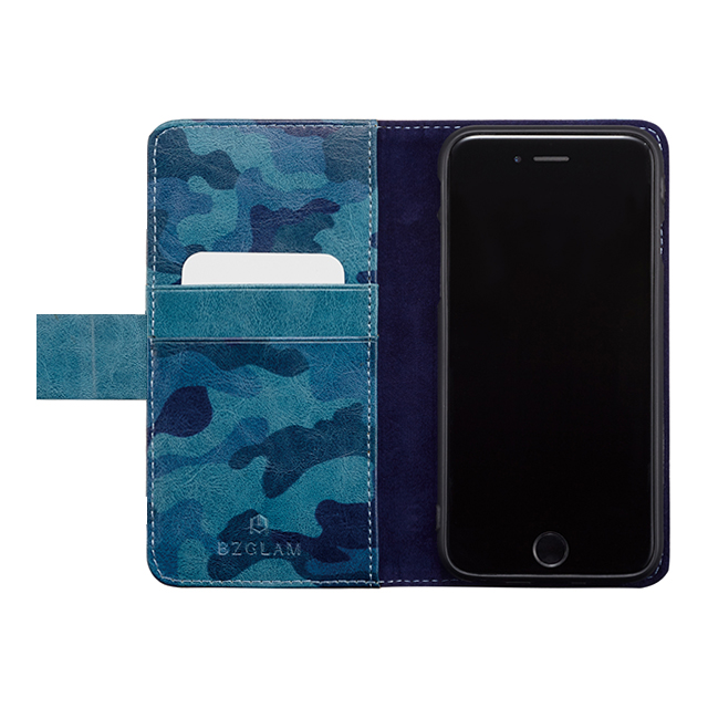 【iPhone6s/6 ケース】BZGLAM カモフラージュダイアリーカバー (ブルー)サブ画像