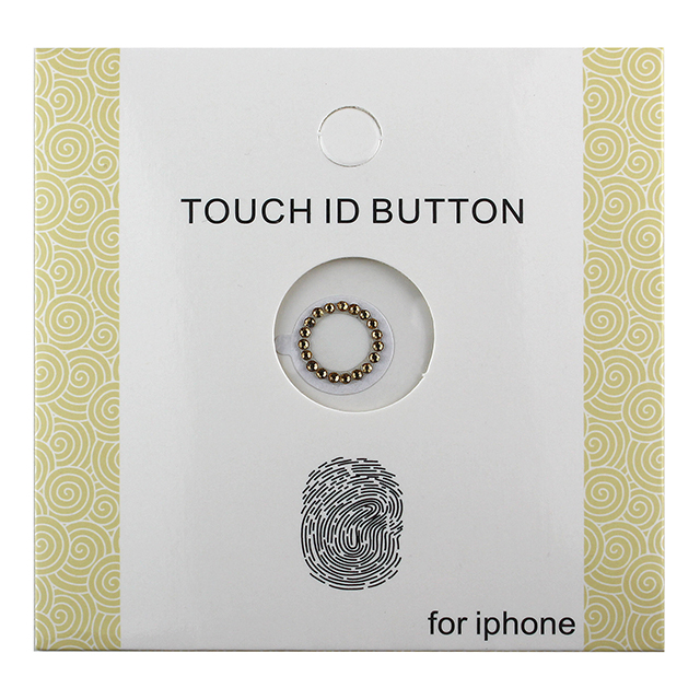 指紋認証対応Touch ID用ホームボタン保護シール キラキラ ラインストーンつき(ゴールド/ホワイト)サブ画像