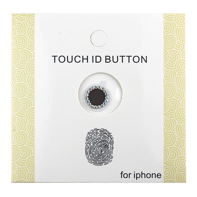 指紋認証対応Touch ID用ホームボタン保護シール キラキラ ラインストーンつき(オーロラ/ブラック)サブ画像