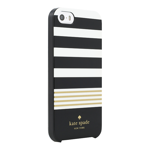 【iPhoneSE(第1世代)/5s/5 ケース】Hybrid Hardshell Case (Stripe 2 Black/White/Gold Foil)サブ画像