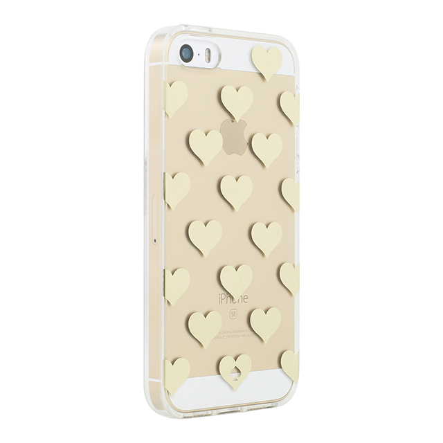 【iPhoneSE(第1世代)/5s/5 ケース】Hardshell Clear Case (Hearts Gold Foil/Clear)サブ画像