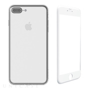 【iPhone7 Plus ケース】AegisPro フルガード立体ガラス+TPUケース (クリア+ホワイト)