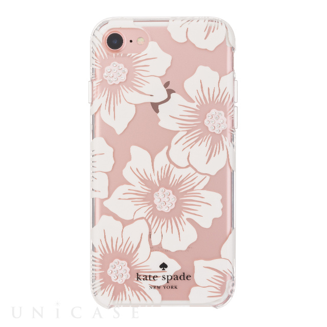 【iPhoneSE(第2世代)/8/7 ケース】1PC Comold (Hollyhock Floral Clear/Cream with Stones)