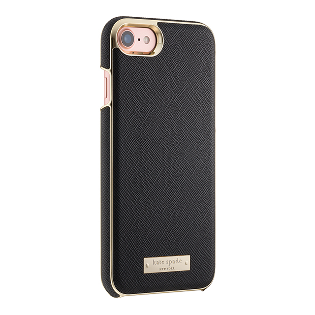 【iPhoneSE(第2世代)/8/7 ケース】Wrap Case (Saffiano Black/Gold Logo Plate)サブ画像