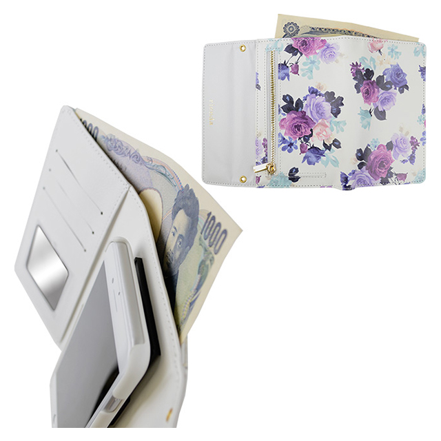 【iPhoneSE(第3/2世代)/8/7 ケース】rienda ローズブライト 財布型手帳 (ホワイト)サブ画像